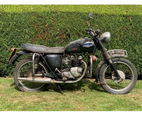 1967 Triumph 498cc T100P ProjectRegistration no. not registered (see Text)Frame no. T100P H54812Engine no. H54812Introduced f