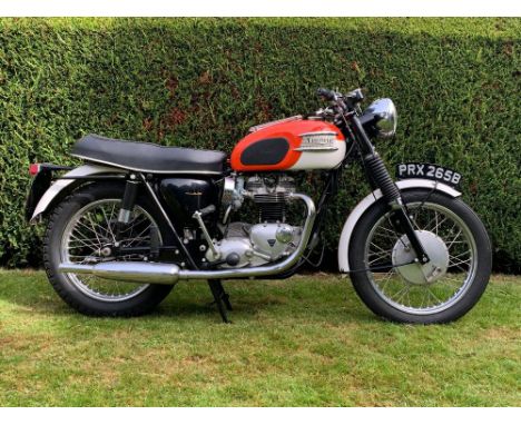 1964 Triumph 649cc T120 BonnevilleRegistration no. PRX 265BFrame no. T120DU 10409Engine no. T120DU 10409 RS (see text)Capital