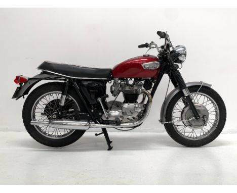 1968 Triumph 649cc T120R BonnevilleRegistration no. WSU 324FFrame no. T120R DU85136 (see text)Engine no. T120R DU85136As the 