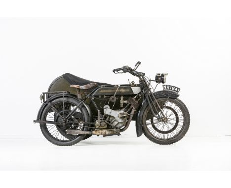 Original and unrestored1922/1923 P&amp;M 600cc Motorcycle CombinationRegistration no. NR 1841Frame no. 10287Engine no. 02345•