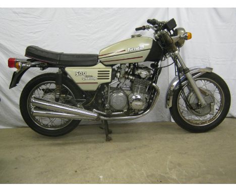 1974 Benelli 500 QuattroRegistration no. OIG 6250Frame no. BA*1572*Engine no. BA*001681*Revitalised after its takeover in 197