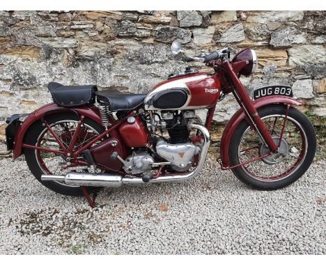 1946 Triumph 498cc Speed TwinRegistration no. JUG 803Frame no. TF 6281Engine no. 465T 75050Although Edward Turner's Triumph S
