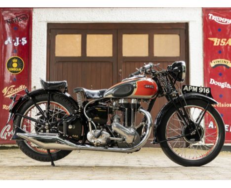 The Anthony R. East Classic Motorcycle Collectionc.1937 Ariel 497cc Red HunterRegistration no. APM 916Frame no. overpainted (