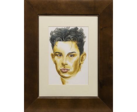 * MYLES ANTONY, MALE PORTRAIT watercolour on paper image size 28cm x 19cm, overall size 54cm x 43cm Mounted, framed and under