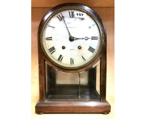 An early 19th century 'C Harding &amp; Sons, London' mahogany four glass mantel clock, with incomplete movement, H. 39cm.