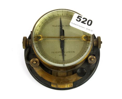 A vintage telegraph tapper with integral compass, Dia. 12cm.