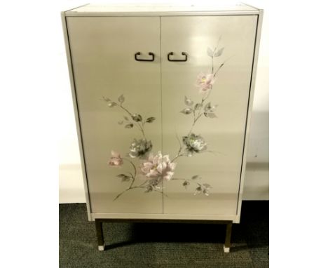 An unusual G-Plan finely decorated wooden cabinet, 76 x 40 x 22cm.