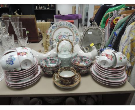 A selection of ceramics and similar including antique transfer print tea bowl. 