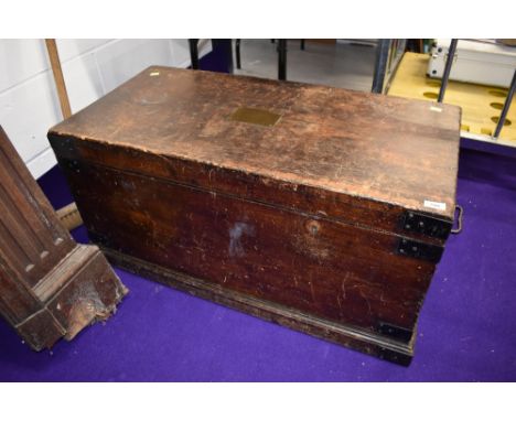 A traditional stained bedding box/tool chest