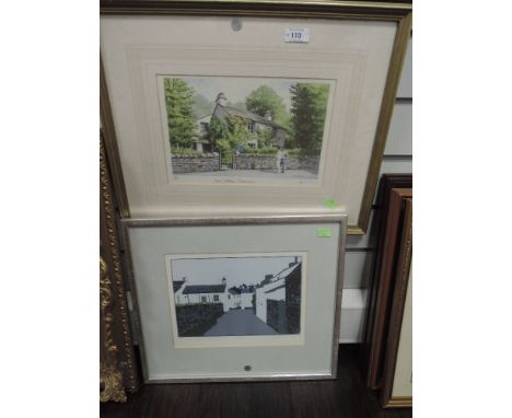 A modern limited run screen print by Colin Davis depicting the village of Dent 16 of 25 and dated 1985