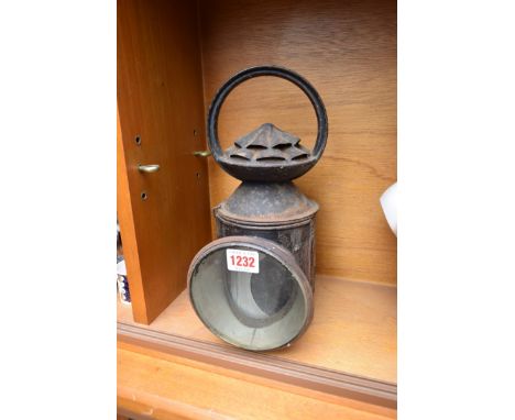 Of railway interest: an antique LNER lantern, inscribed 'Grantham Pass'. 