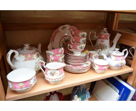 A Royal Albert 'Lady Carlyle' pattern part tea and coffee service.  Condition Report: Appears to be in unused/light condition