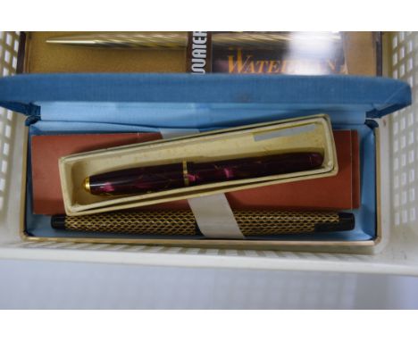 A Shaeffer Lady Sheaffer 904 Medium fountain pen, in original box; together with a Conway Stewart Dinky pen, boxed; and a Wat