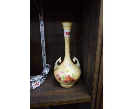 A Royal Worcester blush ivory twin handled vase, circa 1898, 24.5cm high.