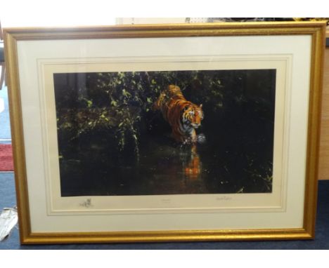 David Shepherd, signed limited edition print 'Burning Bright' No 202/2000, 43cm x 73cm.