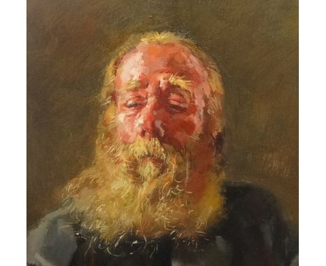 Robert Lenkiewicz (1941-2002) early oil on canvas, 'Albert', this is possibly a portrait of vagrant Albert Fisher, known as '