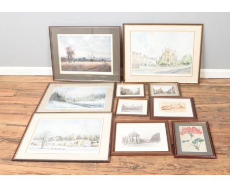 A collection of print mostly depicting landscapes within South Yorkshire and Whitby. Include C Dudley and J Freeman.  