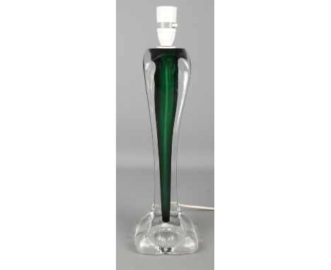 A Murano glass table lamp with green glass interior. (44cm)  