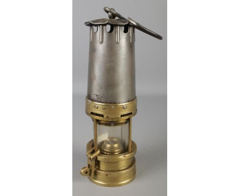 A vintage brass miners lamp. Marked 3S, Patent 23186.  