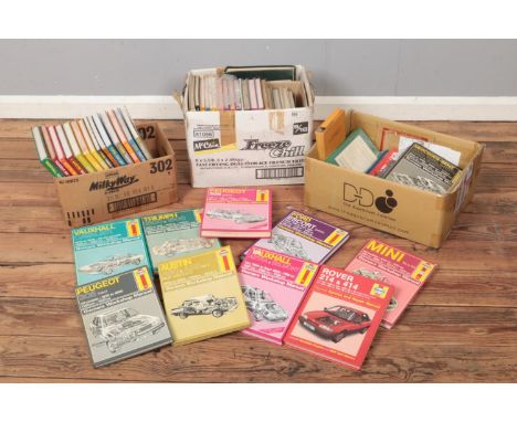 A collection of motoring books and manuals including several Haynes Manual's, Standard Vanguard Service Instruction Manual, L