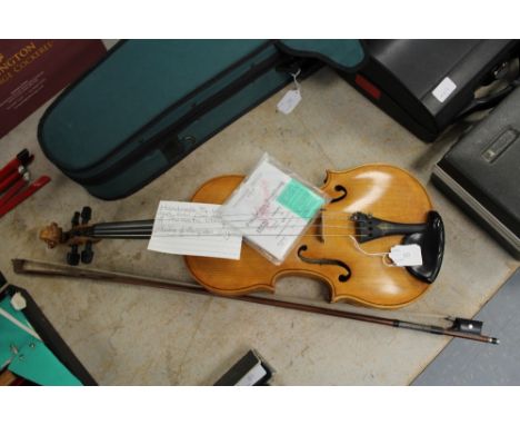 4/4 violin, bow and set of strings-Stradivarius copy