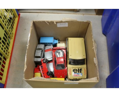 Box of toy cars, Corgi Aston Martin etc