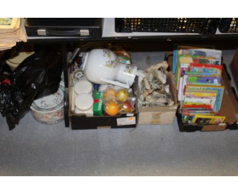 Box of miscellaneous & light fittings