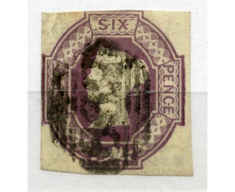 1847 Embossed 6d mauve almost 4 margined with light cancel.  SG 58.  Cat £1000.