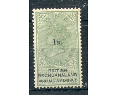 BECHUANALAND 1888 1/- on 1/- green surcharge mint, very light toning.  SG 28.  Cat £250.