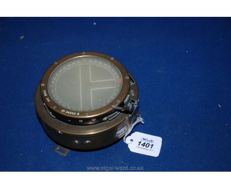 A WWII Aircraft Compass, type PU (6B/1672) as used on Spitfires, Hurricanes and Lancasters, etc.