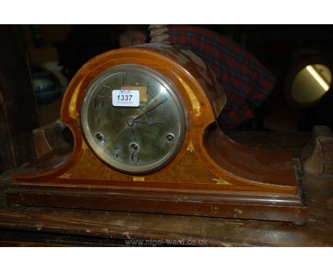 An eight day Mantle Clock with inlay