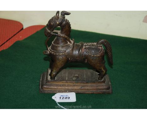 A well cast and detailed Indian 'village' bronze of a horse, 18th-19th century.