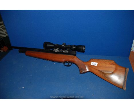 A "Webley & Scott Raider 10" gas-powered (.22 believed) Air Rifle with 10 shot rotary magazine and "Hawke" 3x to 9x zoom x 50