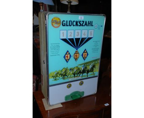 A German Brugmann 'Gluckszahl' Racing slot machine.