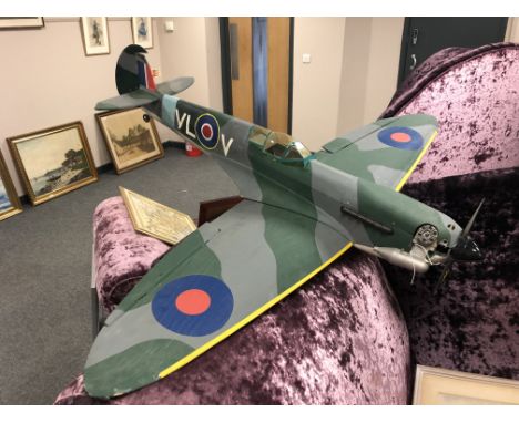 A large model spitfire with engine