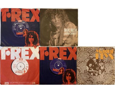 T. REX/MARC BOLAN - 7" INCLUDING DEMOS. Super pack of 5 x 7" from T. Rex and Marc Bolan which includes 2 demos and 1 x factor