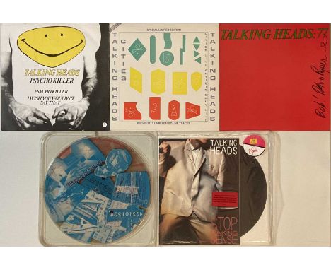 TALKING HEADS - LPs/ 12" inc SIGNED. Here we have a smashing pack of 5 LP/ 12" singles by Talking Heads, including one signed