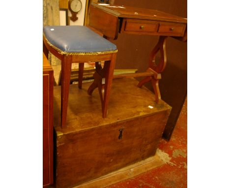 A blanket box, small sofa table and a dressing stool (3)