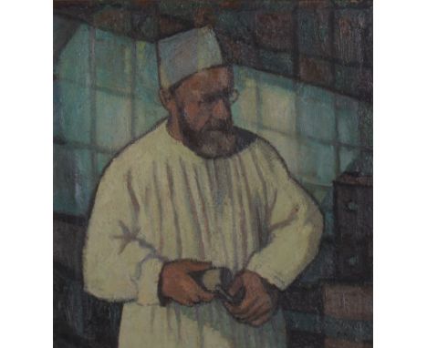 Robert Russell (British b.1902 - )A Portrait of Eric GillOil on canvasSigned, lower left48 x 46cm 
