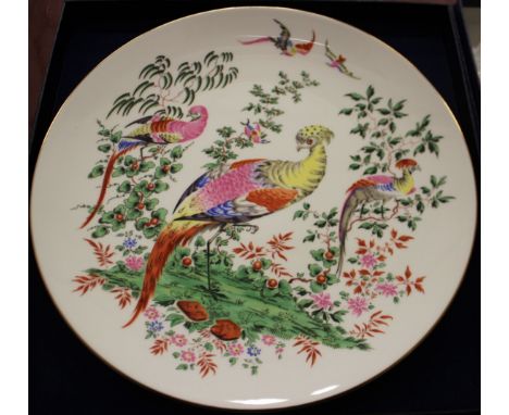 Two royal Worcester collectors series plates: Bishop Sumner Chinoiserie and fabulous birds, both boxed and four other items o
