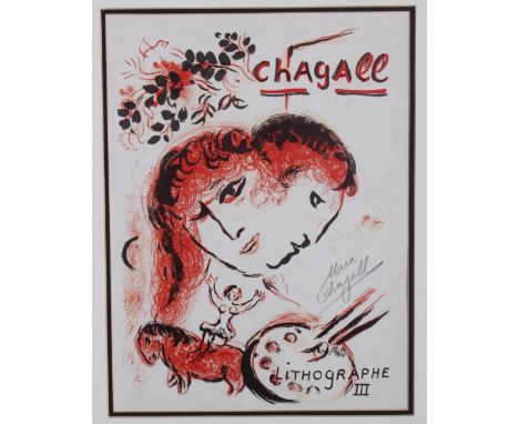 After Marc ChagallBouquet & BirdLithographCertificate sub verso, 30 x 23cm; and another after Marc Chagall, 'Lithograph III'