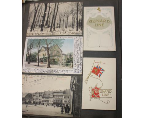 An early 20th Century scrap book of postcards and photos a 19th Century collection of correspondence, set of silver spoons, f