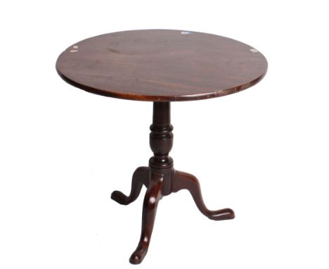 A George III mahogany tripod table, circa 1780, h: 70cm, d: 78cm