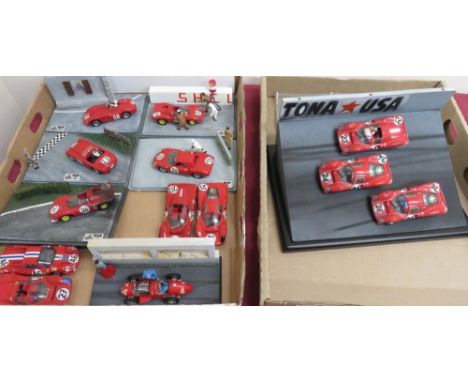 Four Art Model Special small scale Ferrari diorama, similar Best diorama, four small scale model touring cars, etc (2 boxes) 