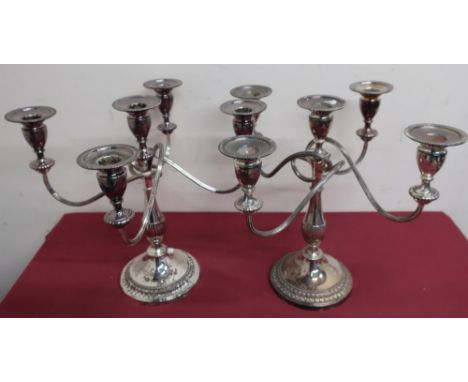 Pair of EPNS four branch table candelabra (2) 