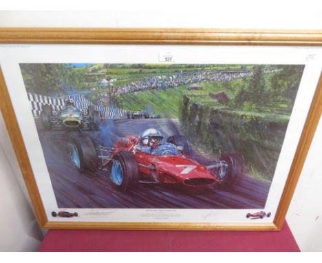 Nicholas Watts "John Surtees - World Champion 1964", limited edition print no. 84/500 signed by artist and John Surtees, publ