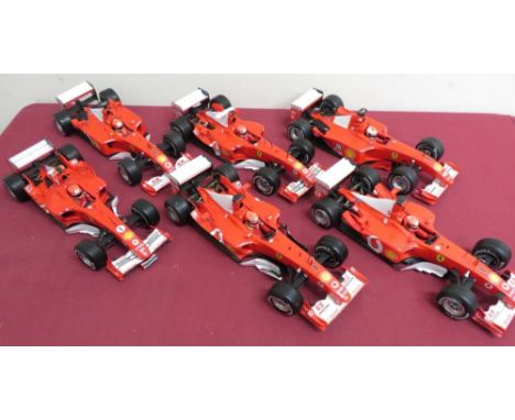 Hot Wheels 1:18 scale model Ferrari's Michael Schumacher collection, all No. 1 race number (6) 