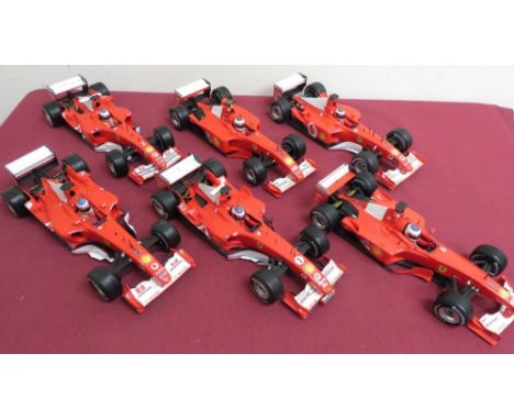 Hot Wheels 1:18 scale model Ferrari's, all No. 2 race number (6) 