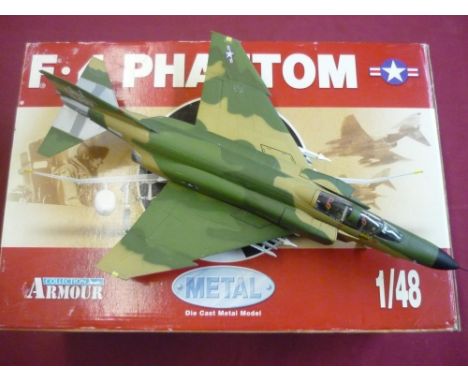 Boxed F4 Phantom collection armourer diecast 1:48 scale, Franklin mint aircraft 