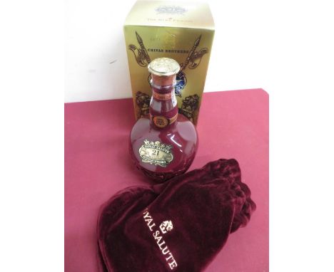 Chivas Brothers Royal Salute "The Ruby Flagon" 21 year old blended Scotch Whisky, in drawstring bag and box, 70cl 40% vol 